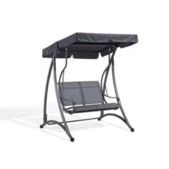 Beliani Schommelbank TESERO - Grijs Staal -Tuin & Buiten 008a280c4e654681b044ee70386baac6