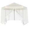 VidaXL Partytent Pop-up Zeshoekig Met 6 Zijwanden 3,6x3,1 M Crèmewit -Tuin & Buiten 1000001167