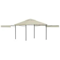 VidaXL Prieel Met Uitschuifbare Daken 180 G/m² 3x3x2,75 M Crème