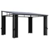 VidaXL Prieel Met Gordijn 405x294x244 Cm Antraciet -Tuin & Buiten 1000001297