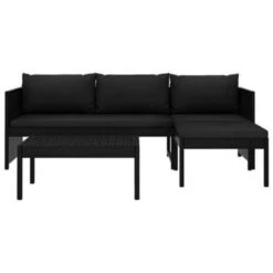 VidaXL 3-delige Loungeset Met Kussens Poly Rattan Zwart 9 VidaXL 3-delige Loungeset Met Kussens Poly Rattan Zwart -Tuin & Buiten 1000002984 0103
