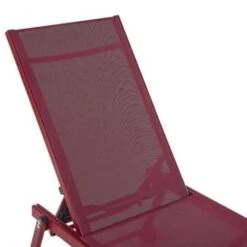 Beliani Tuinligstoel PORTOFINO - Rood Aluminium, Textiel -Tuin & Buiten 1000003155 0101