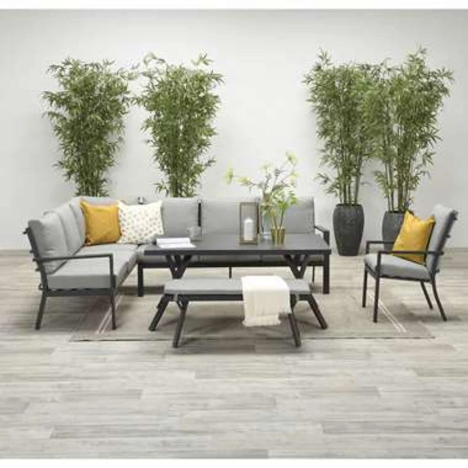 Garden Impressions Senja Lounge Dining Set 3-delig Rechts - D. Grijs 4 Garden Impressions Senja Lounge Dining Set 3-delig Rechts - D. Grijs - Afbeelding 2