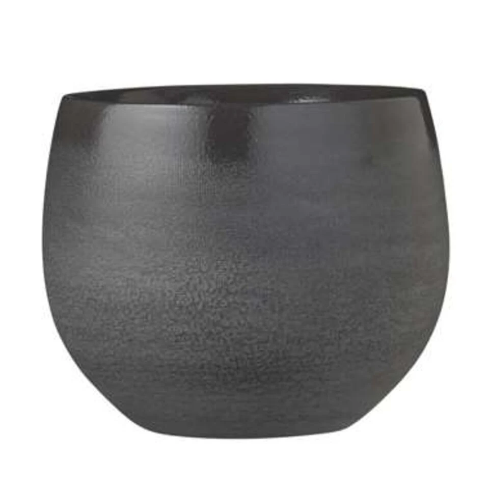 Mica Decorations Bloempot - Grijs Met Relief - Keramiek - 16 X 13 Cm 3 Mica Decorations Bloempot - Grijs Met Relief - Keramiek - 16 X 13 Cm