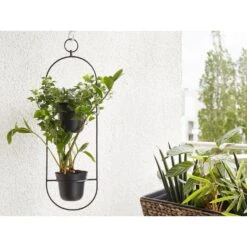 Beliani Plantenbak Voor Buiten AGIOS - Zwart Ijzer -Tuin & Buiten 1000005212 0103