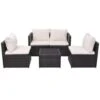 VidaXL 5-delige Loungeset Met Kussens Poly Rattan Zwart 1 VidaXL 5-delige Loungeset Met Kussens Poly Rattan Zwart -Tuin & Buiten 1000005448