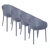 Garden Impressions Sky Tuinstoel Donker Grijs - 4 Stuks -Tuin & Buiten 1000006242