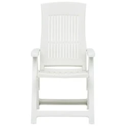VidaXL Tuinstoelen 2 St Verstelbaar Kunststof Wit -Tuin & Buiten 1000006279 0102