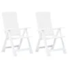 VidaXL Tuinstoelen 2 St Verstelbaar Kunststof Wit -Tuin & Buiten 1000006296