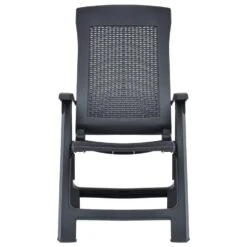 VidaXL Tuinstoelen 2 St Verstelbaar Kunststof Antracietkleurig -Tuin & Buiten 1000006340 0102