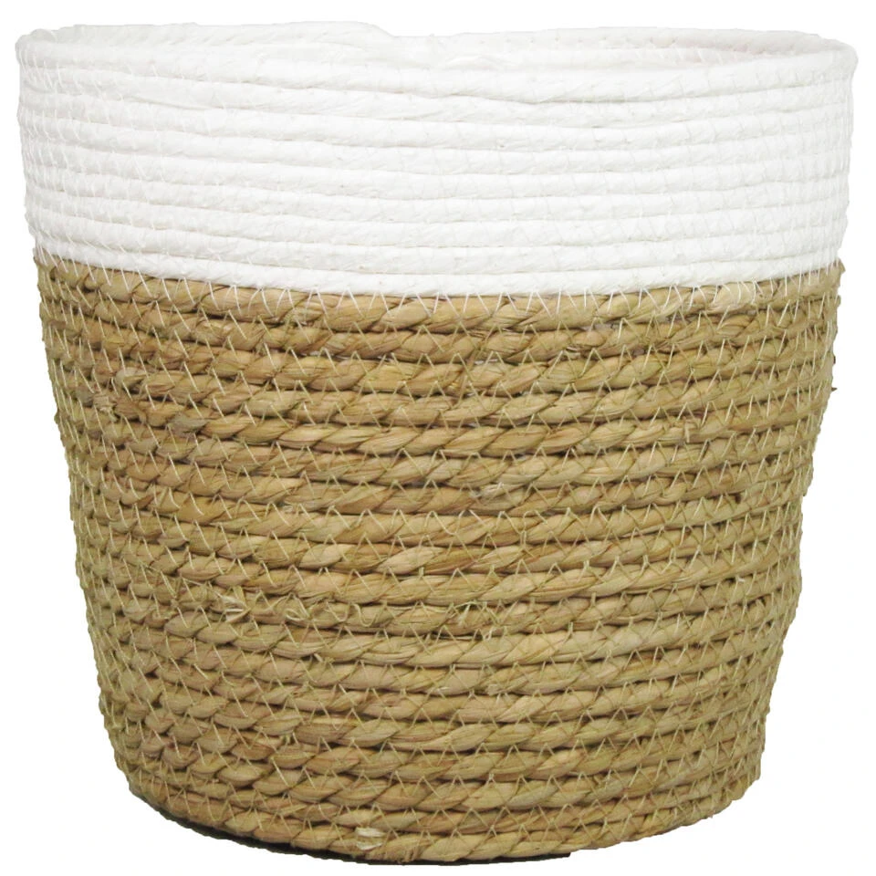 Bela Arte Bloempot - Rotan - Riet - Bruin Met Wit - 19 Cm 3 Bela Arte Bloempot - Rotan - Riet - Bruin Met Wit - 19 Cm