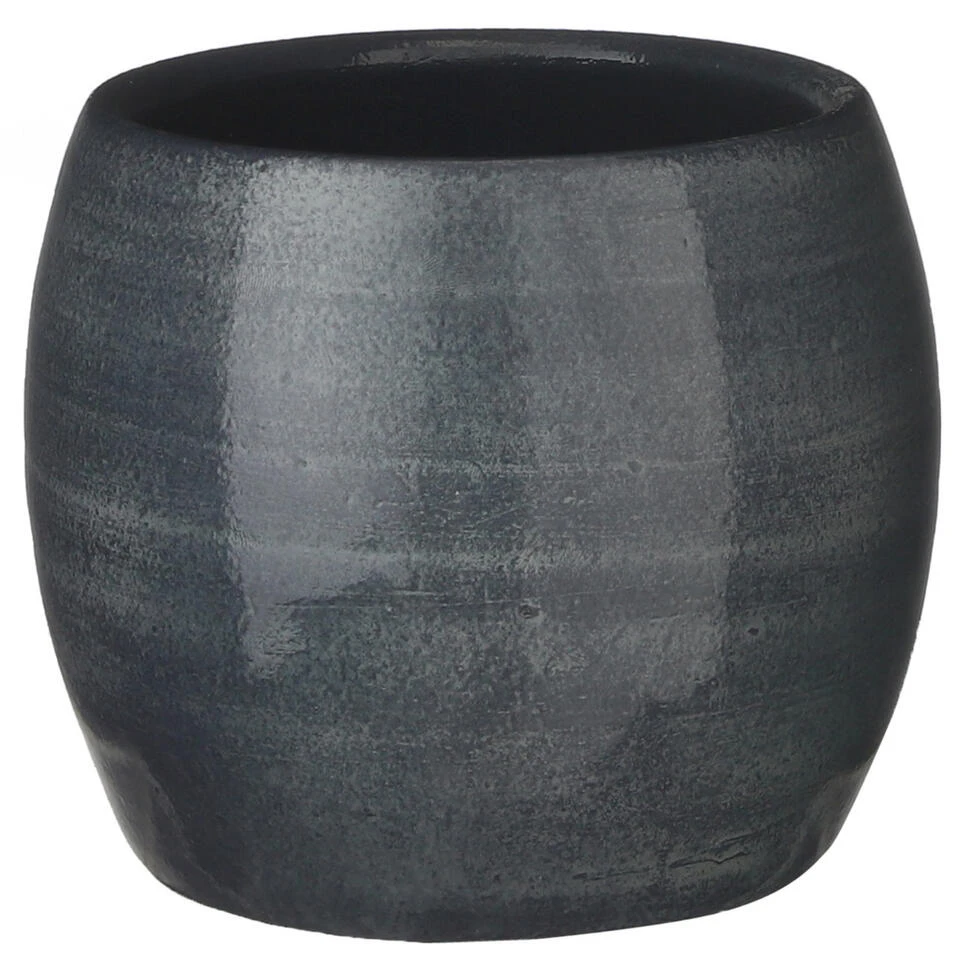 Mica Decorations Bloempot - Donkerblauw - Keramiek - 16 X 14 Cm 3 Mica Decorations Bloempot - Donkerblauw - Keramiek - 16 X 14 Cm
