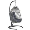 Beliani Hangstoel SESIA - Grijs Polyester, Pe Rotan 1 Beliani Hangstoel SESIA - Grijs Polyester, Pe Rotan -Tuin & Buiten 1000011845