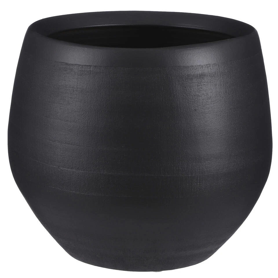 Mica Decorations Plantenpot - Zwart - Mat - Keramiek - 29 X 25 Cm 3 Mica Decorations Plantenpot - Zwart - Mat - Keramiek - 29 X 25 Cm