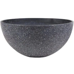 Ter Steege Plantenpot - Zwart - Kunststof En Steenpoeder - 25 X 12 Cm