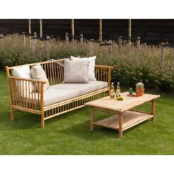 Exotan Persoon Bamboe Loungeset 2-delig - Natural Finish -Tuin & Buiten 1000035553 0104