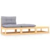 VidaXL 3-delige Loungeset Met Kussens Massief Grenenhout -Tuin & Buiten 1000035723