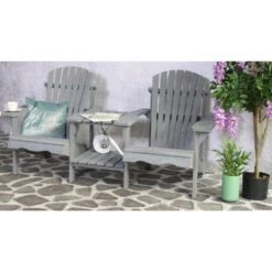 SenS-Line Adirondack Dubbele Tuinstoel - Hout - Grijs -Tuin & Buiten 1000038286 0103