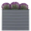 VidaXL Plantenbak Verhoogd 100x100x77 Cm Gegalvaniseerd Staal Grijs -Tuin & Buiten 1000040023