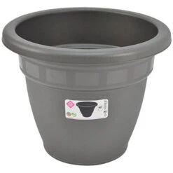 Hega Hogar Bloempot - Grijs - Kunststof - Rond - 40 Cm