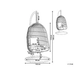 Beliani Hangstoel ALLERA - Zwart Polyester 8 Beliani Hangstoel ALLERA - Zwart Polyester -Tuin & Buiten 1000042133 0102