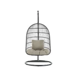 Beliani Hangstoel ALLERA - Zwart Polyester 9 Beliani Hangstoel ALLERA - Zwart Polyester -Tuin & Buiten 1000042133 0103