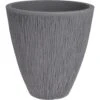 KOOPMAN Bloempot Geribbeld Lava Rond 40cm Grijs -Tuin & Buiten 1000043055