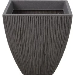 Pro Garden Bloempot Geribbeld Lava 42cm Grijs