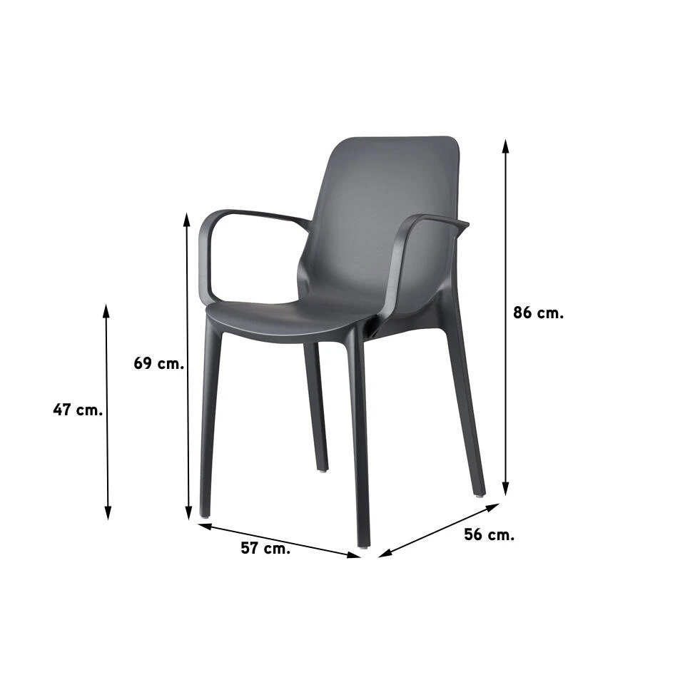 Scab Ginevra Armstoel - Antraciet 4 Scab Ginevra Armstoel - Antraciet - Afbeelding 2