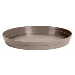 EDA Bloempot - Toscane - Onderschaal - Taupe - Kunststof - D15 Cm