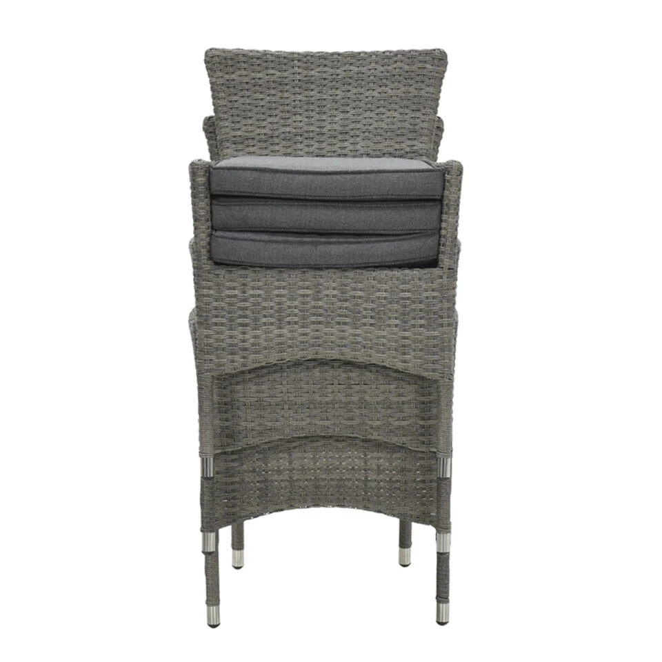 Garden Impressions Jerba Tuinstoel Grijs - 4 Stuks 5 Garden Impressions Jerba Tuinstoel Grijs - 4 Stuks - Afbeelding 3