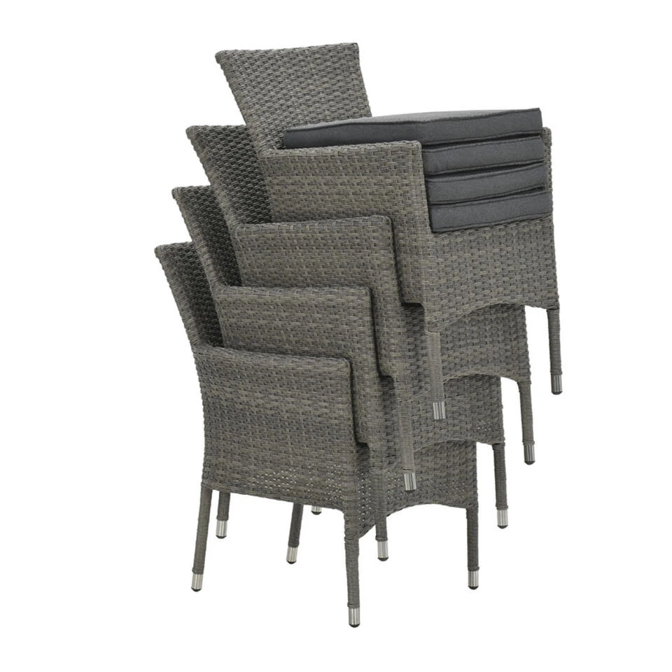 Garden Impressions Jerba Tuinstoel Grijs - 4 Stuks 6 Garden Impressions Jerba Tuinstoel Grijs - 4 Stuks - Afbeelding 4