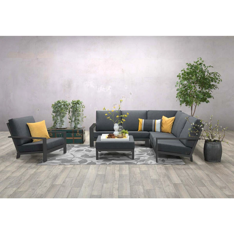 Garden Impressions Coba Loungeset 4-delig - Donker Grijs 4 Garden Impressions Coba Loungeset 4-delig - Donker Grijs - Afbeelding 2