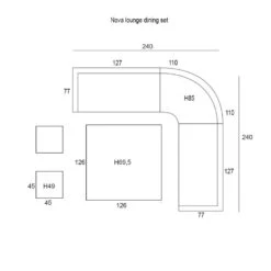 Garden Impressions Nova Lounge Dining Set 3-delig -vintage Willow -Tuin & Buiten 1000052963 0103
