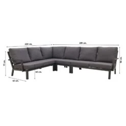 VDG Rockford/Atlanta Loungeset Antraciet - 5-delig -Tuin & Buiten 1000053003 0102