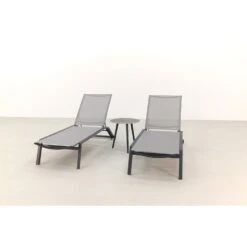 VDG Cairns Ligbedden + Bijzettafel Brasilia - Antraciet -Tuin & Buiten 1000054163 0101
