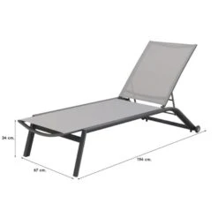 VDG Cairns Ligbedden + Bijzettafel Brasilia - Antraciet -Tuin & Buiten 1000054163 0102