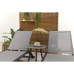 VDG Cairns Ligbedden + Bijzettafel Brasilia - Antraciet -Tuin & Buiten 1000054163 0103