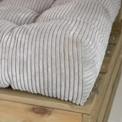 2L Home & Garden Palletkussenset Ribcord Deluxe Pebble Grey - 2 Delige Set -Tuin & Buiten 1000056855 0103