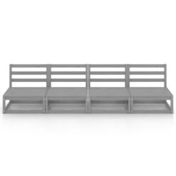 VidaXL Tuinbank 4-zits Massief Grenenhout Grijs 8 VidaXL Tuinbank 4-zits Massief Grenenhout Grijs -Tuin & Buiten 1000060785 0102