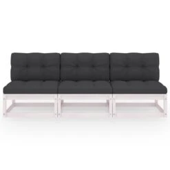 VidaXL Tuinbank 3-zits Met Kussens Massief Grenenhout -Tuin & Buiten 1000060812 0101