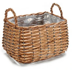 IBERGARDEN Plantenbak-mand - Gevlochten Riet - 20 X 15 X 11 Cm