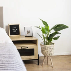 QUVIO Bloempot Geweven Op Driepoot - S -Tuin & Buiten 1000071730 0101