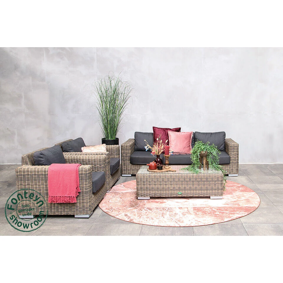 Fonteyn - Loungeset Queen - Cappuccino 4 Fonteyn - Loungeset Queen - Cappuccino - Afbeelding 2