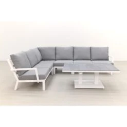 Rockford Aluminium Loungeset Wit 5-delig - Verstelbare Tafel -Tuin & Buiten 1000073154 0103