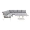 Rockford Aluminium Loungeset Wit 5-delig - Verstelbare Tafel -Tuin & Buiten 1000073154