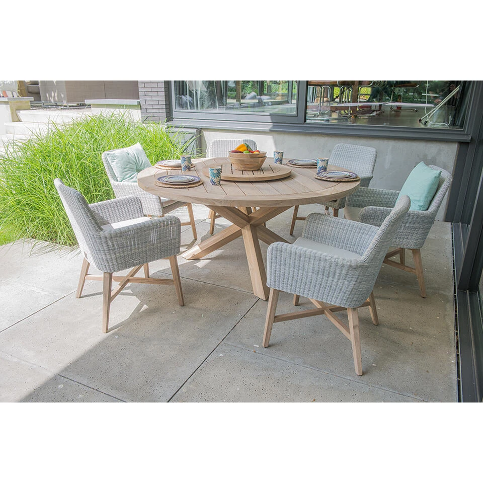 Taste Louvre Tuintafel Rond 160 Cm. + Draaiplateau 4 Taste Louvre Tuintafel Rond 160 Cm. + Draaiplateau - Afbeelding 2