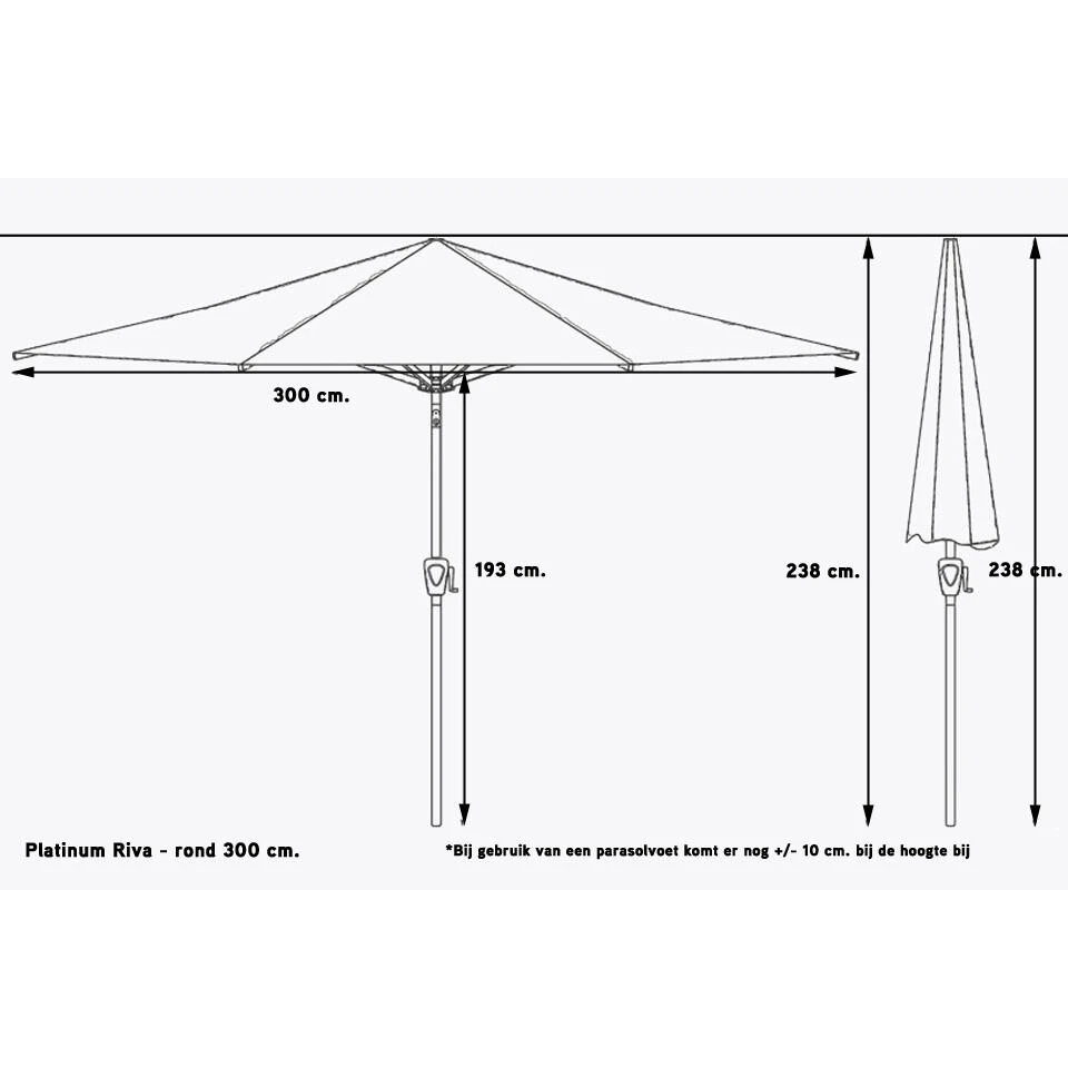 Platinum Riva Parasol 3 M. Wit 6 Platinum Riva Parasol 3 M. Wit - Afbeelding 4