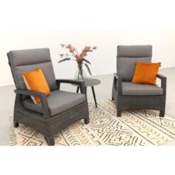 VDG Darwin Verstelbare Loungestoelen + Bijzettafel Rond - Antraciet 9 VDG Darwin Verstelbare Loungestoelen + Bijzettafel Rond - Antraciet -Tuin & Buiten 1000074422 0103