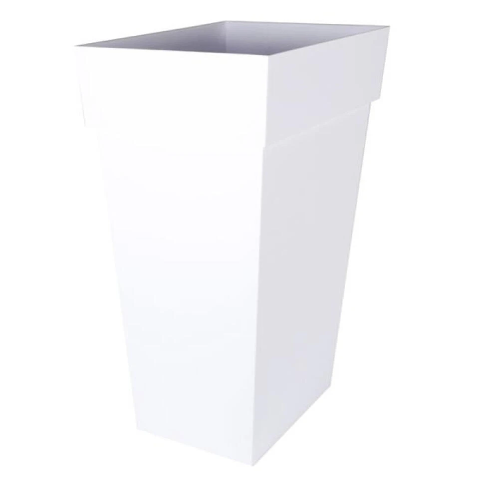 EDA Plantenpot/bloempot - Kunststof - Wit - L43 X B43 X H80 Cm - 98L 3 EDA Plantenpot/bloempot - Kunststof - Wit - L43 X B43 X H80 Cm - 98L